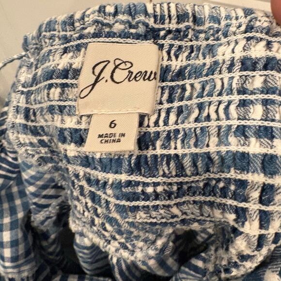 J. Crew Blue And White Plaid Midi Dress Size 6 - Picture 8 of 9